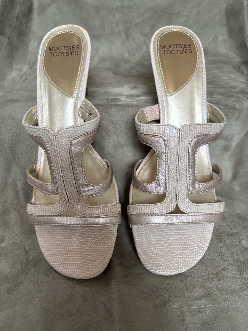 Mootsies Tootsies Vintage Y2K Retro Metallic Strappy Sandals Kitten Heels SZ 9.5 - Picture 9 of 16